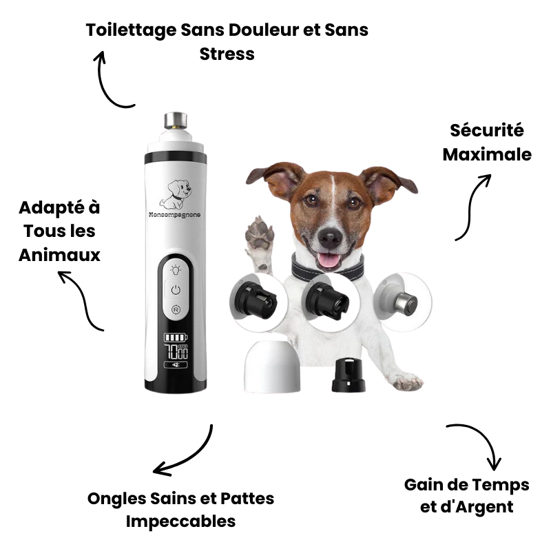 Broyeur à ongles électrique pour animaux de compagnie - Moncompagnons™
